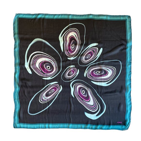 Fendi Silk Scarf – Abstract Modern Print - Picture 1 of 15